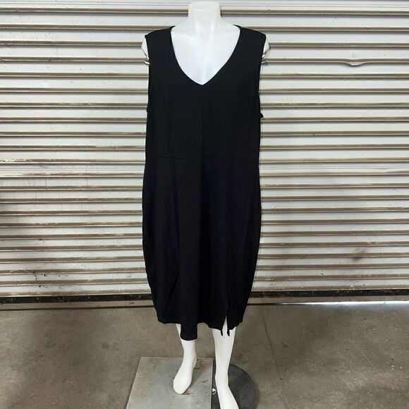 Lane Bryant sheath casual career black with slits - Picture 2 of 9